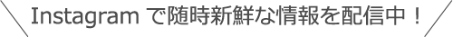 Instgramで随時新鮮な情報を配信中！